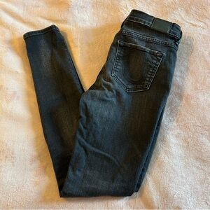 True Religion Halle mid rise super skinny black jeans size 28